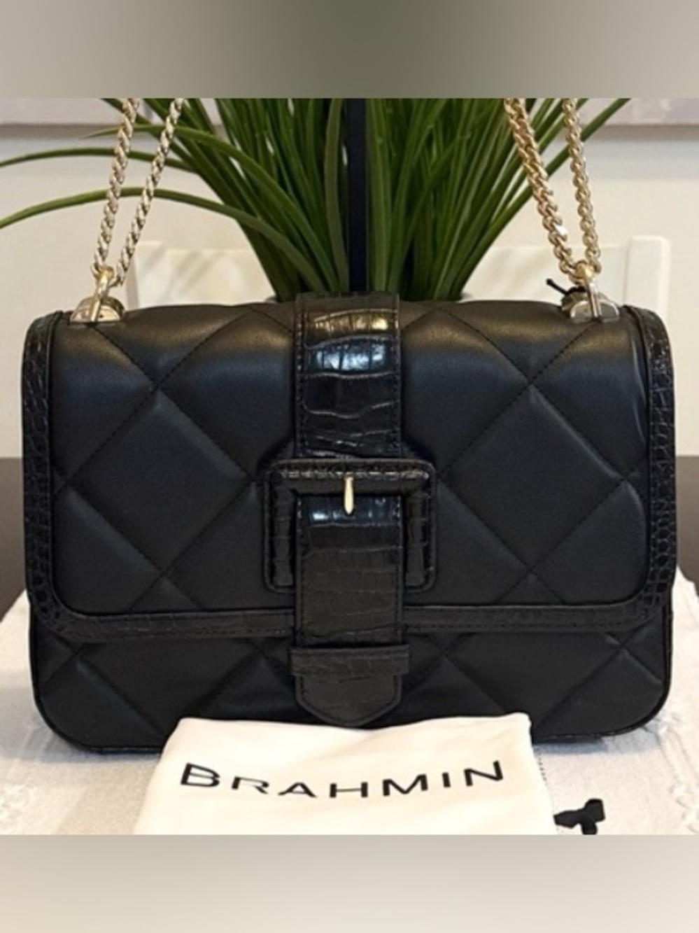 Brahmin Rosalie 2-way Quilted Leather Bag